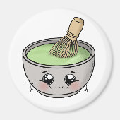 Eine niedliche Schüssel Matcha Tee - Kawaii Magnet (Vorne)