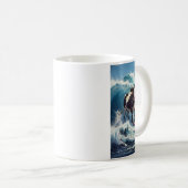 Eine niedliche surfende Kuh Kaffeetasse (VorderseiteRechts)