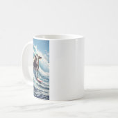 Eine niedliche surfende Kuh Kaffeetasse (Vorderseite Links)