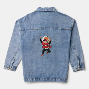 Eine niedliche Sushi-Rolle mit Ninja bandana Jeansjacke
