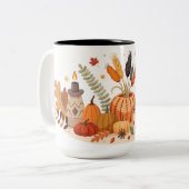 Eine niedliche Tasse mit Herbstdruck (Vorderseite Links)