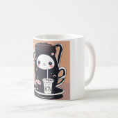 Eine niedliche Teetasse Schwarz-weiß (VorderseiteRechts)