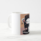 Eine niedliche Teetasse Schwarz-weiß (Vorderseite Links)