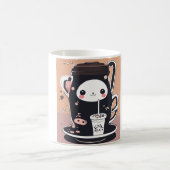Eine niedliche Teetasse Schwarz-weiß (Mittel)