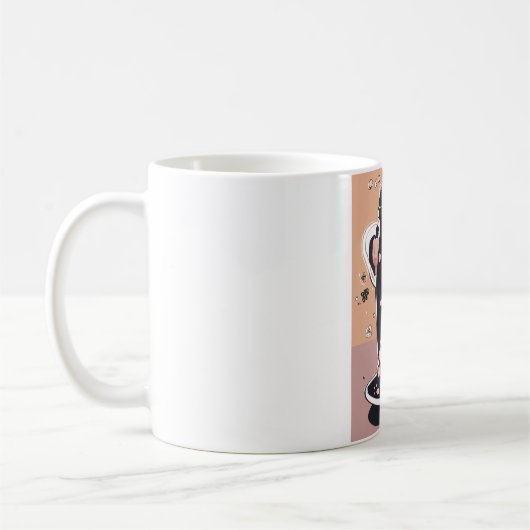 Eine niedliche Teetasse Schwarz-weiß (Links)
