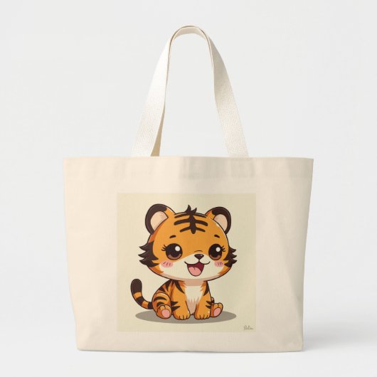 Eine niedliche Tigertasche Jumbo Stoffbeutel (Vorne)