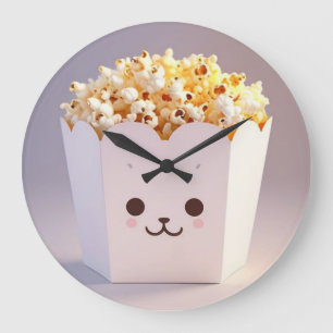 Eine Niedliche Tube Popcorn Große Wanduhr