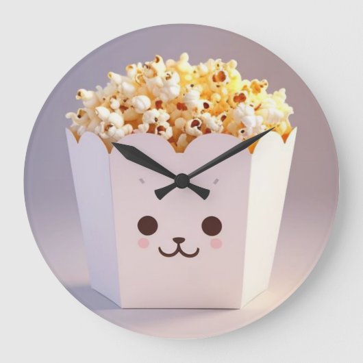 Eine Niedliche Tube Popcorn Große Wanduhr (Vorderseite)