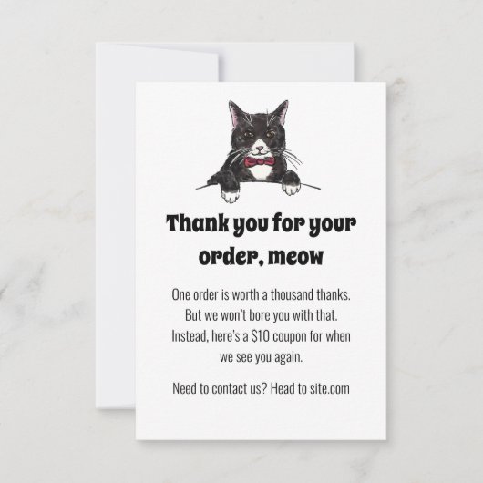 Eine Niedliche Tuxedo Cat Vielen Dank You Card für Dankeskarte (Vorderseite)