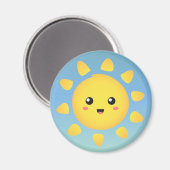 Eine niedliche und fröhliche Sonne, die hell um si Magnet (Vorderseite/Rückseite)