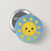 Eine niedliche und glückliche Sonne, die hell leuc Button (Vorne & Hinten)