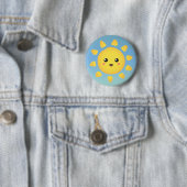 Eine niedliche und glückliche Sonne, die hell leuc Button (Beispiel)
