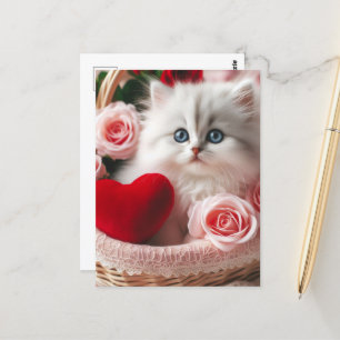 Eine niedliche Valentine Kitten Postkarte