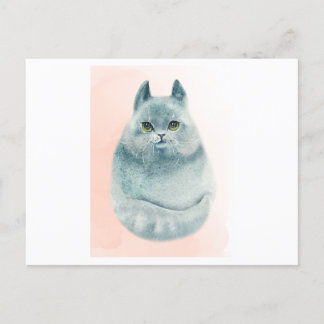 Eine niedliche Wasserfarbe einer Katze Postkarte