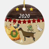 Eine nigerianische Weihnachtsziege Keramik Ornament (Hinten)