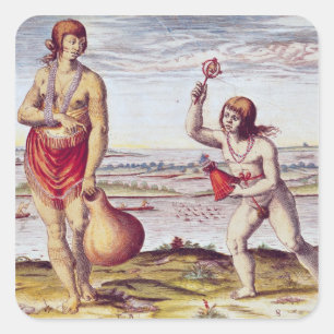 Eine Noblefrau aus Pomeioc Quadratischer Aufkleber