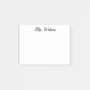 eine Note aus dem Namen des Lehrers einfache minim Post-it Klebezettel