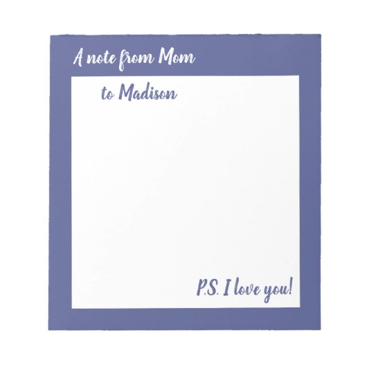 Eine Note aus der Mama für Tochter- oder son-Notiz Notizblock (Vorderseite)