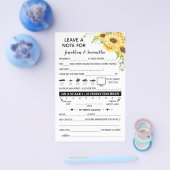 Eine Note für die neuerdings Sunflowers Game Card  Flyer (Einzeln)