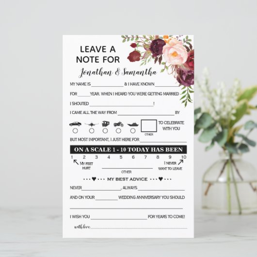 Eine Note für die neugeborene Marsala-Dusche verla (Stehend Vorderseite)