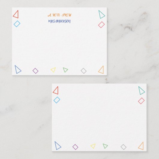 Eine Note von Lehrergeschenk Mitteilungskarte (Vorne/Hinten)