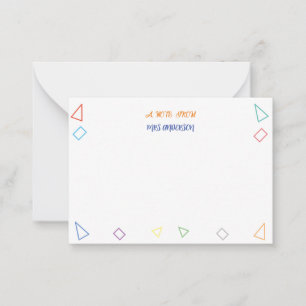 Eine Note von Lehrergeschenk Mitteilungskarte