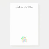 eine Note von Lehrername einfache minimale Regenbo Post-it Klebezettel (Vorderseite)