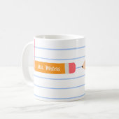 Eine Notiz aus gelbem Bleistift.. lehrt Geschenk. Kaffeetasse (Vorderseite Links)
