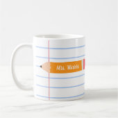 Eine Notiz aus gelbem Bleistift.. lehrt Geschenk. Kaffeetasse (Links)