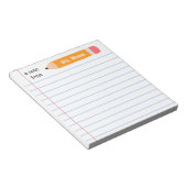 Eine Notiz aus gelbem Bleistift.. lehrt Geschenk. Notizblock (angewinkelt)