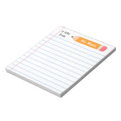 Eine Notiz aus gelbem Bleistift.. lehrt Geschenk. Notizblock (Rotiert)