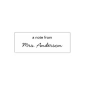 eine Notiz vom Lehrer im Script Signature Cursive Permastempel (Design)