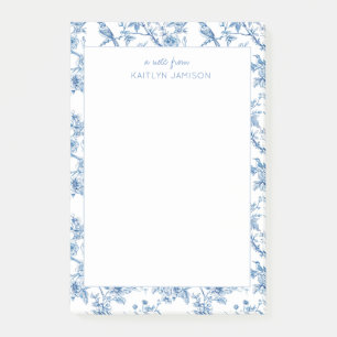 Eine Notiz von Blaue Chinoiserie Blumennote
