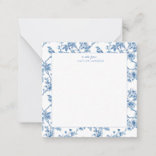 Eine Notiz von Blaue Chinoiserie Blumennote Mitteilungskarte
