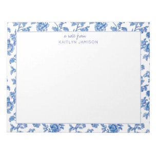 Eine Notiz Von Blaues Chinoiserie-Blumennotizbuc Notizblock