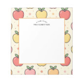 Eine Notiz von Lehrer Apple Pattern Notepad Notizblock (Vorderseite)