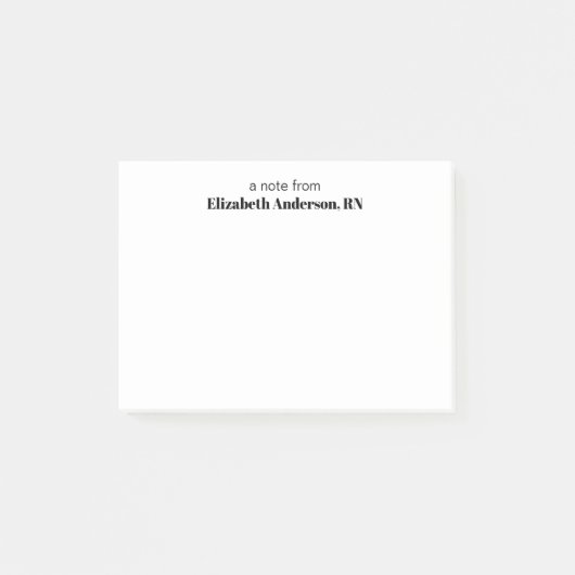 Eine Notiz von Nurse's Name Template (Vorderseite)