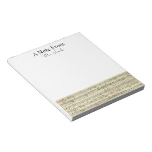 Eine Notiz von Vintage Sheet Music Note Musiker Notizblock