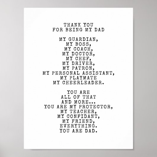 Eine Ode an den Vater | Dieses Gedicht personalisi Poster (Vorne)