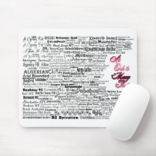 Eine Ode zu vielem Schriftart Mousepad (Mit Mouse)