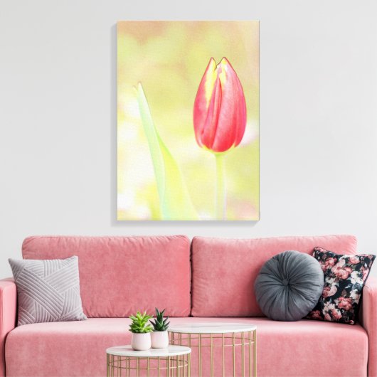 Eine offene Tulpenblume-Blume Leinwanddruck (Insitu (Wohnzimmer))