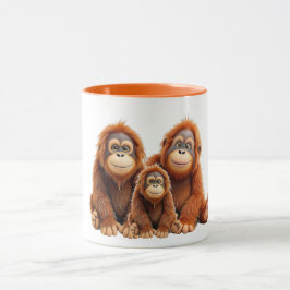 Eine Orang-Utan-Familie, die so süß ist. Tasse