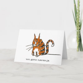 Eine orange Katze Orange Cat Cartoon Grußkarte Karte