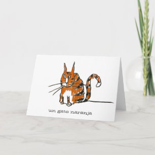 Eine orange Katze Orange Cat Cartoon Grußkarte Karte
