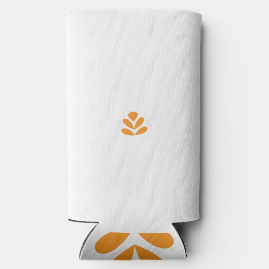 eine orangefarbene Blume auf weißem Hintergrund Selters Dosenkühler (Rückseite)