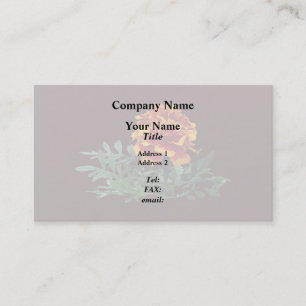 Eine orangefarbene Ringelblume mit gelben Spitzen Visitenkarte