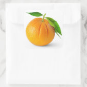 Eine Orangenfrucht mit Blätter Quadratischer Aufkleber (Tasche)