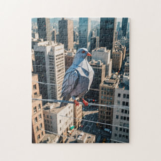 Eine Origami-Taube in der Stadt Puzzle