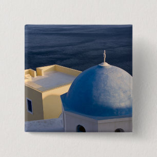 Eine orthodoxe Kirche nahe dem Meer, Oia Santorini Button