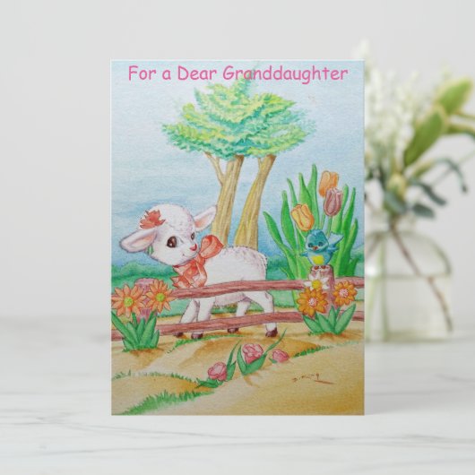 Eine Ostergrüsse-Karte für Hirsche Dankeskarte (Stehend Vorderseite)